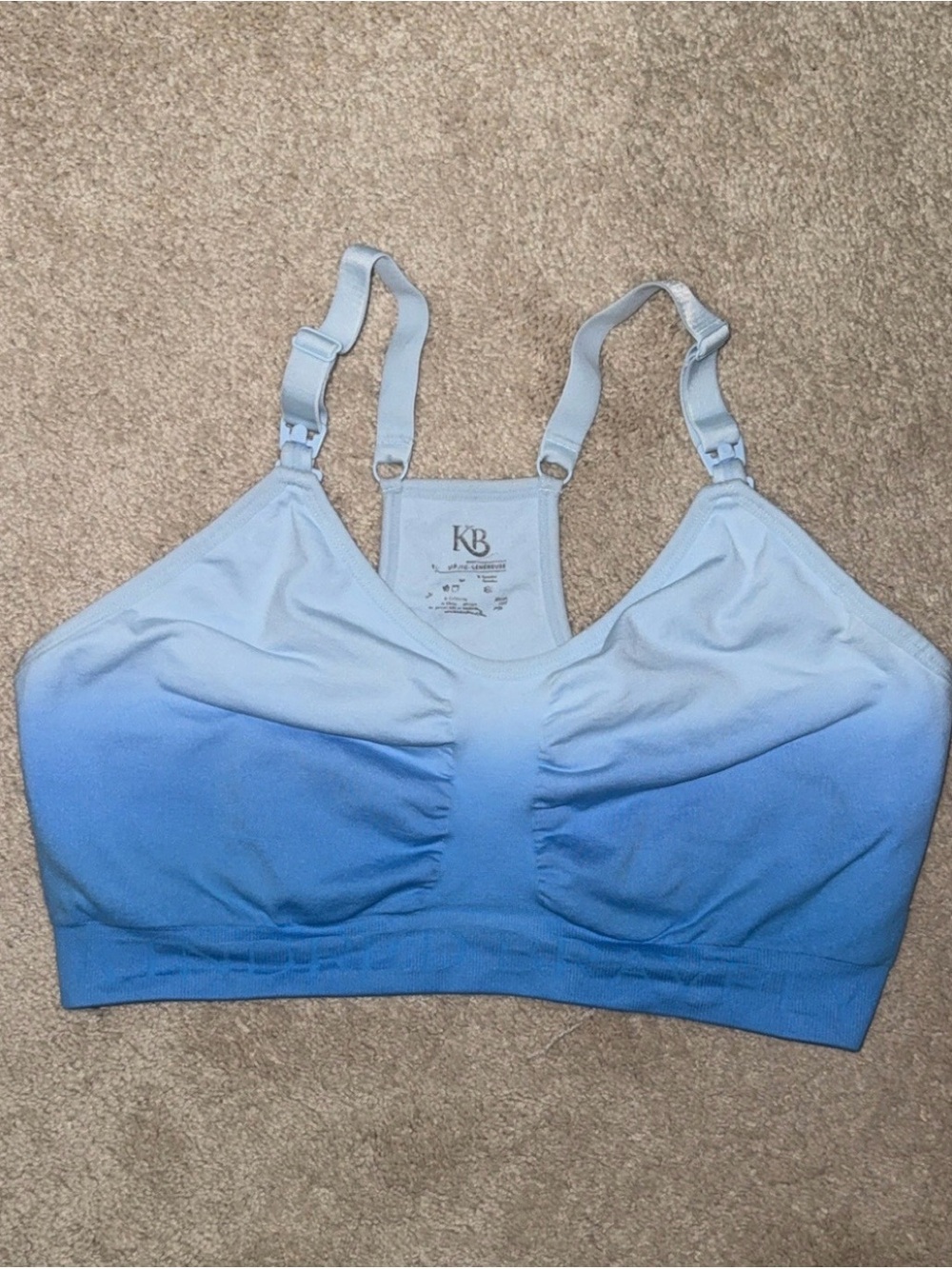 Sublime Low Impact Pumping & Nursing Sports Bra Harbor Blue Ombre
